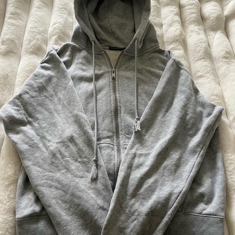 Brandy Melville Gray Zip Up Sweater